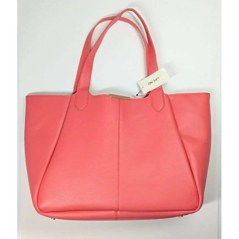 On 34th Azriell Extra-Large Tote Peony Coral, Created for Macy's (MSRP $130)